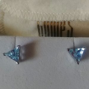 Blue topaz triangle earrings
